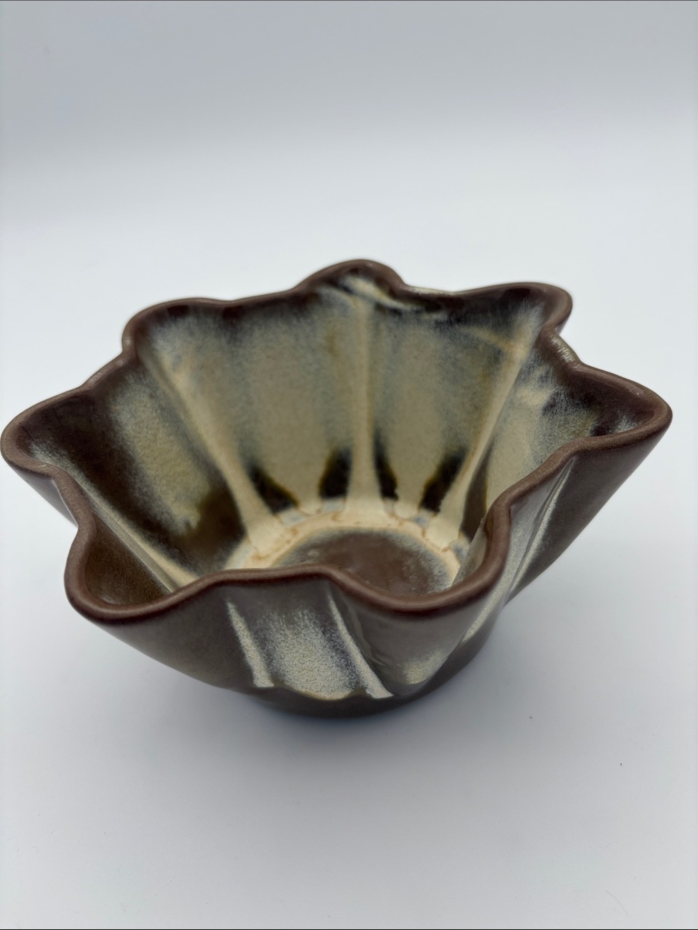 Vintage Frankoma Pottery Fluted Bowl/Planter, 1960s